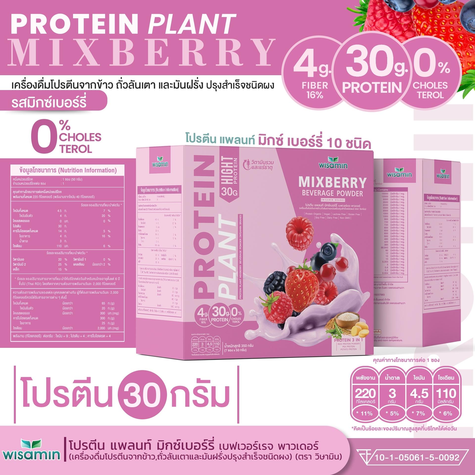 WISAMIN Protein Plant โปรตีนพืช สูตร 1 (ตราวิษามิน) 1 กล่อง 7 ซอง
