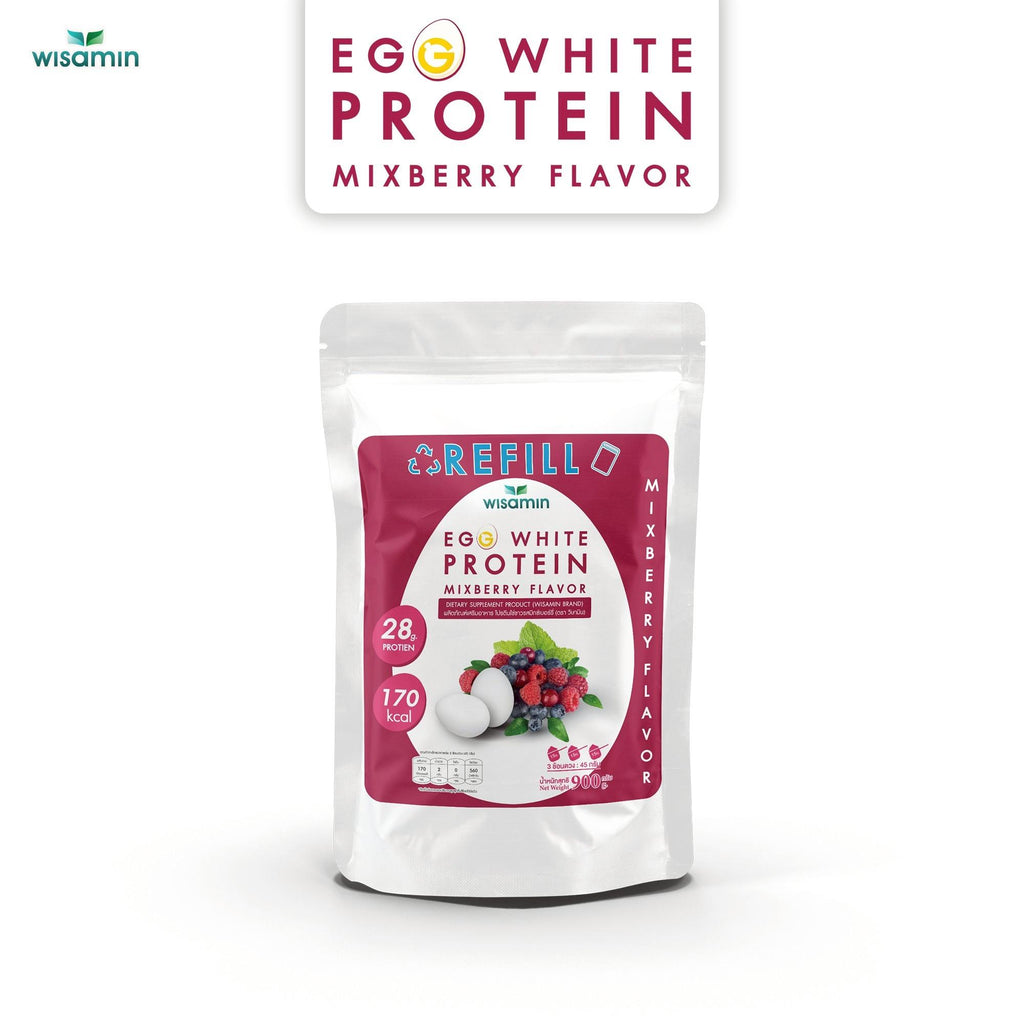 (รีฟิล) WISAMIN Egg White Protein ผงโปรตีนไข่ขาว 3 รสชาติ (ตราวิษามิน) 900 กรัม