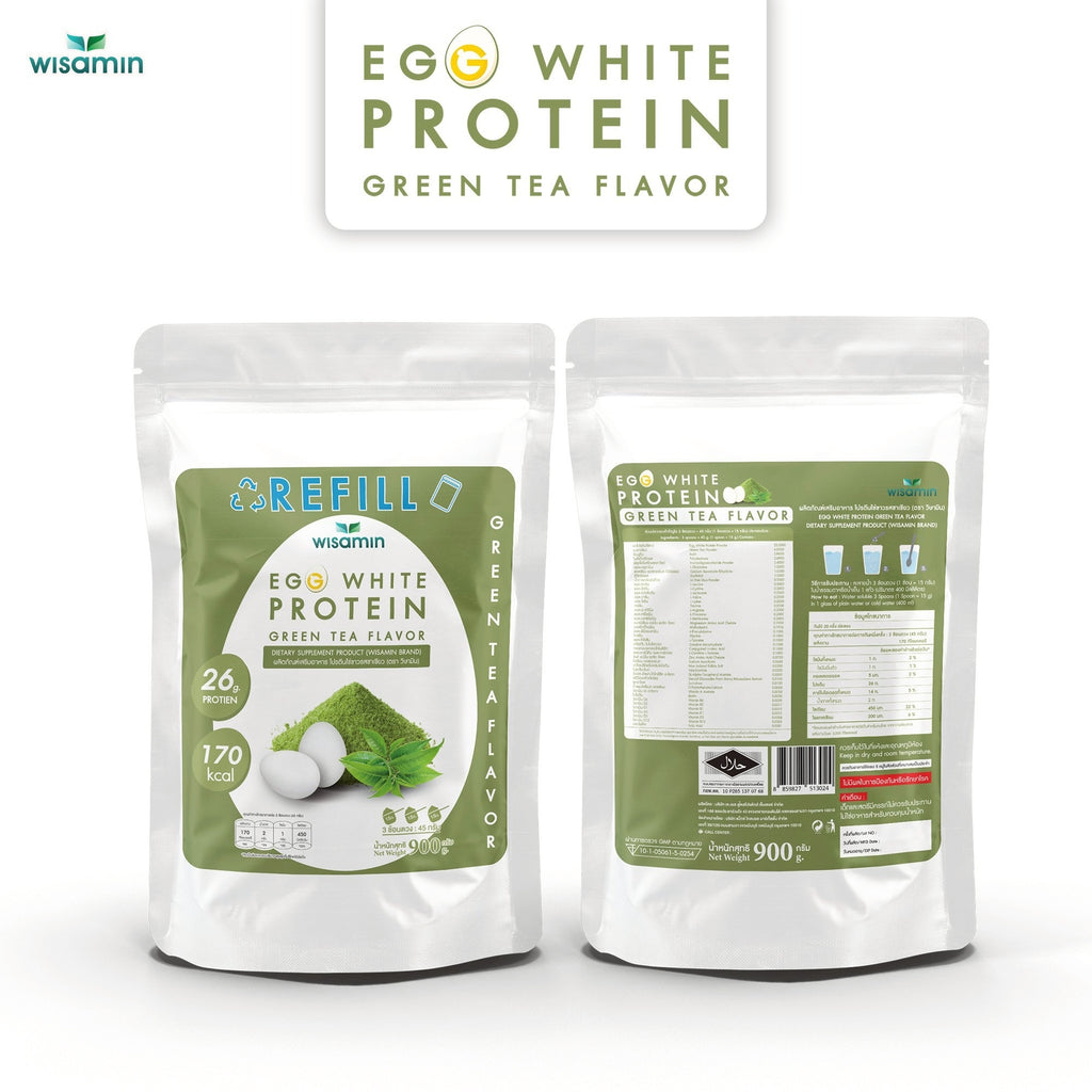 (รีฟิล) WISAMIN Egg White Protein ผงโปรตีนไข่ขาว 3 รสชาติ (ตราวิษามิน) 900 กรัม