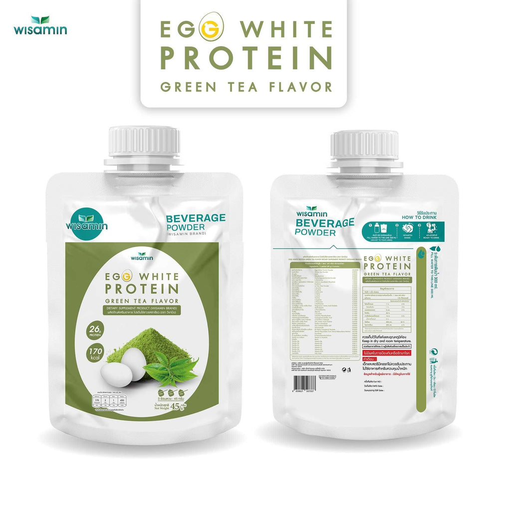WISAMIN Egg White Protein ผงโปรตีนไข่ขาว 3 รสชาติ (ตราวิษามิน) ชนิดซอง 45 กรัม