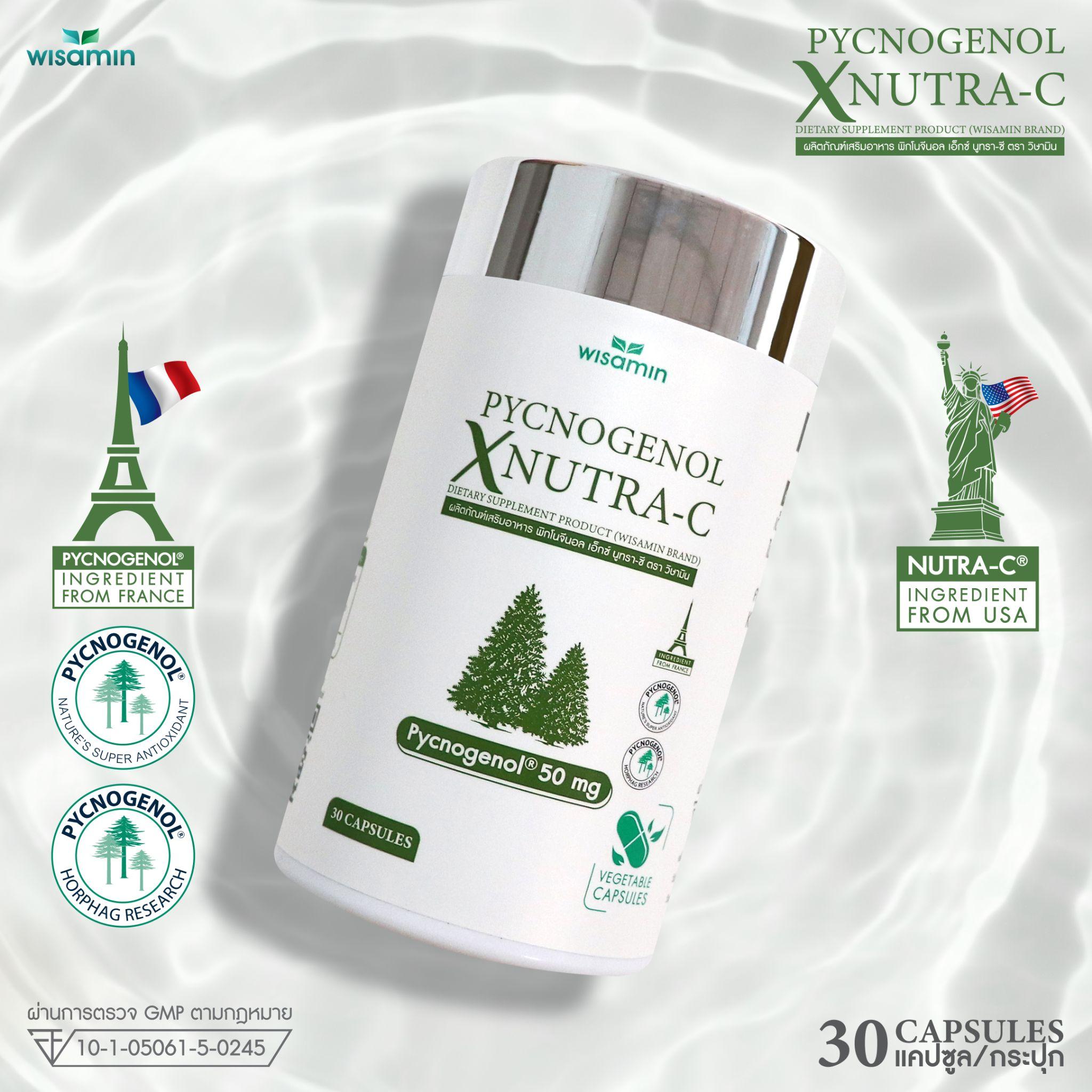 WISAMIN Pycnogenol X Nutra-C พิกโนจีนอล เอ็กซ์ นูทรา-ซี (ตราวิษามิน) 30 แคปซูล