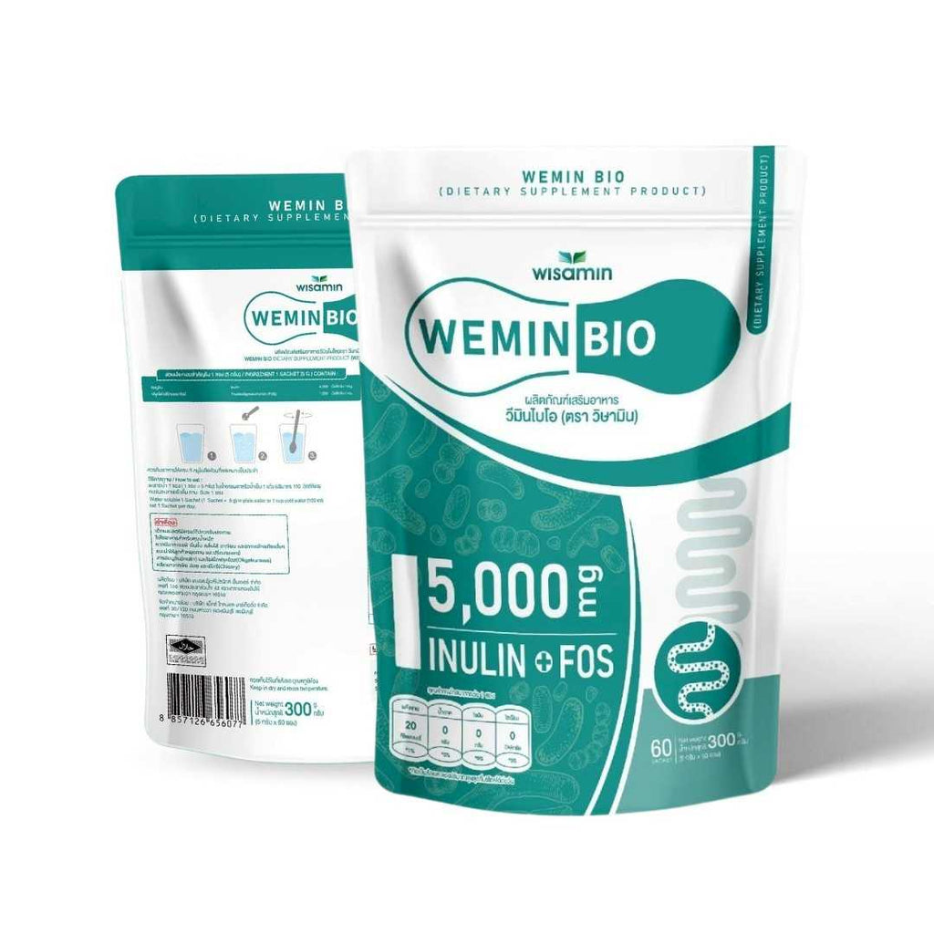 WISAMIN Wemin Bio วีมิน ไบโอ พรีไบโอติก อินนูลิน FOS (ตราวิษามิน) 60 ซอง