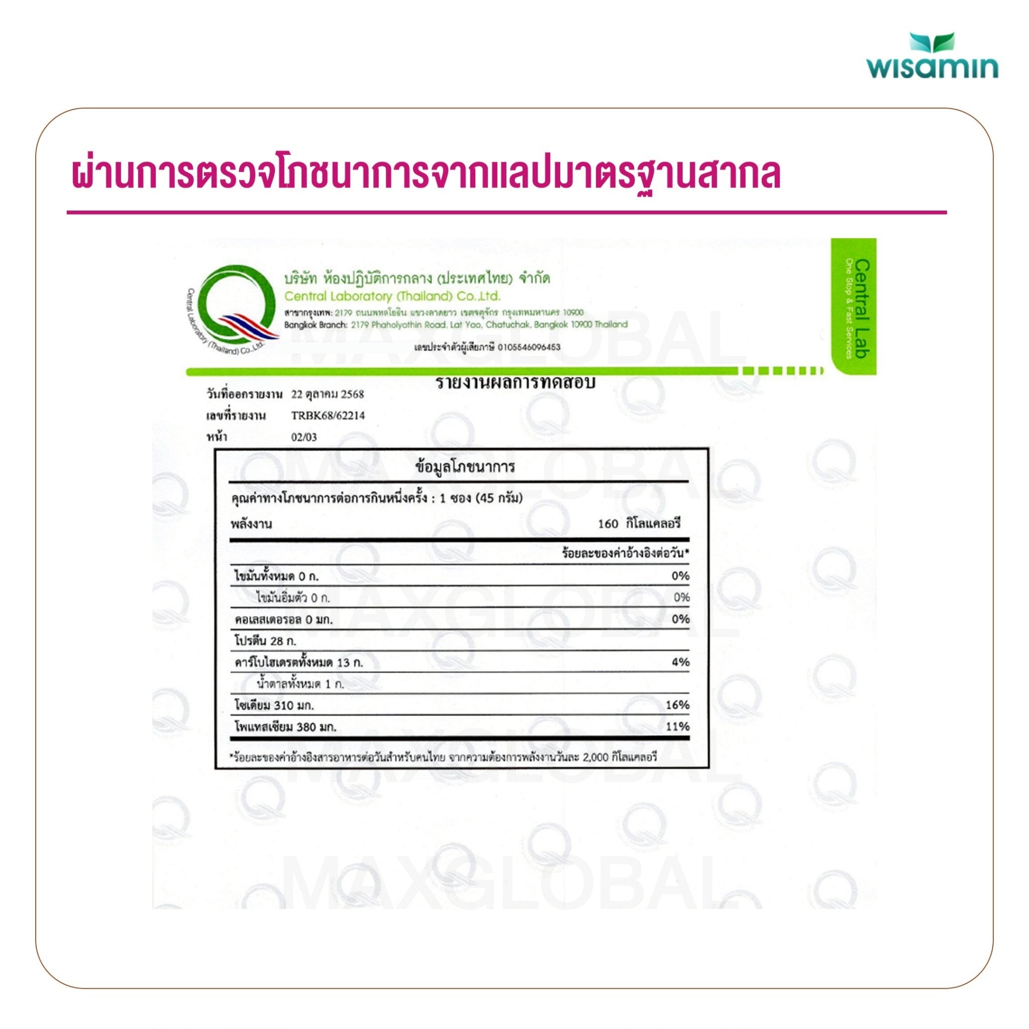 WISAMIN Chicken Protein โปรตีนไก่ไฮโดรไลซ์ 4 รสชาติ (ตราวิษามิน) ชนิดซอง 45 กรัม