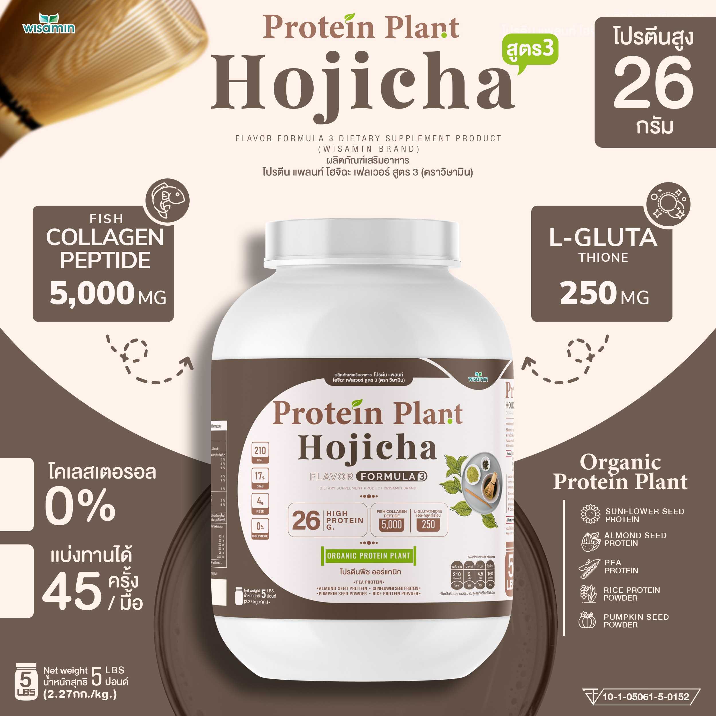WISAMIN Protein Plant โปรตีนพืช สูตร 3 (ตราวิษามิน) 5 ปอนด์ 2.27kg