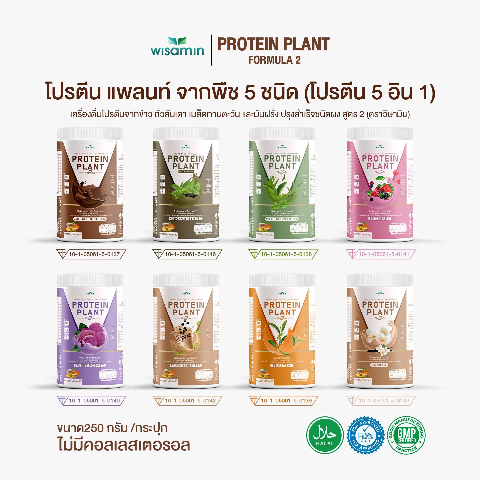 WISAMIN Protein Plant โปรตีนพืช สูตร 2 (ตราวิษามิน) 250 กรัม