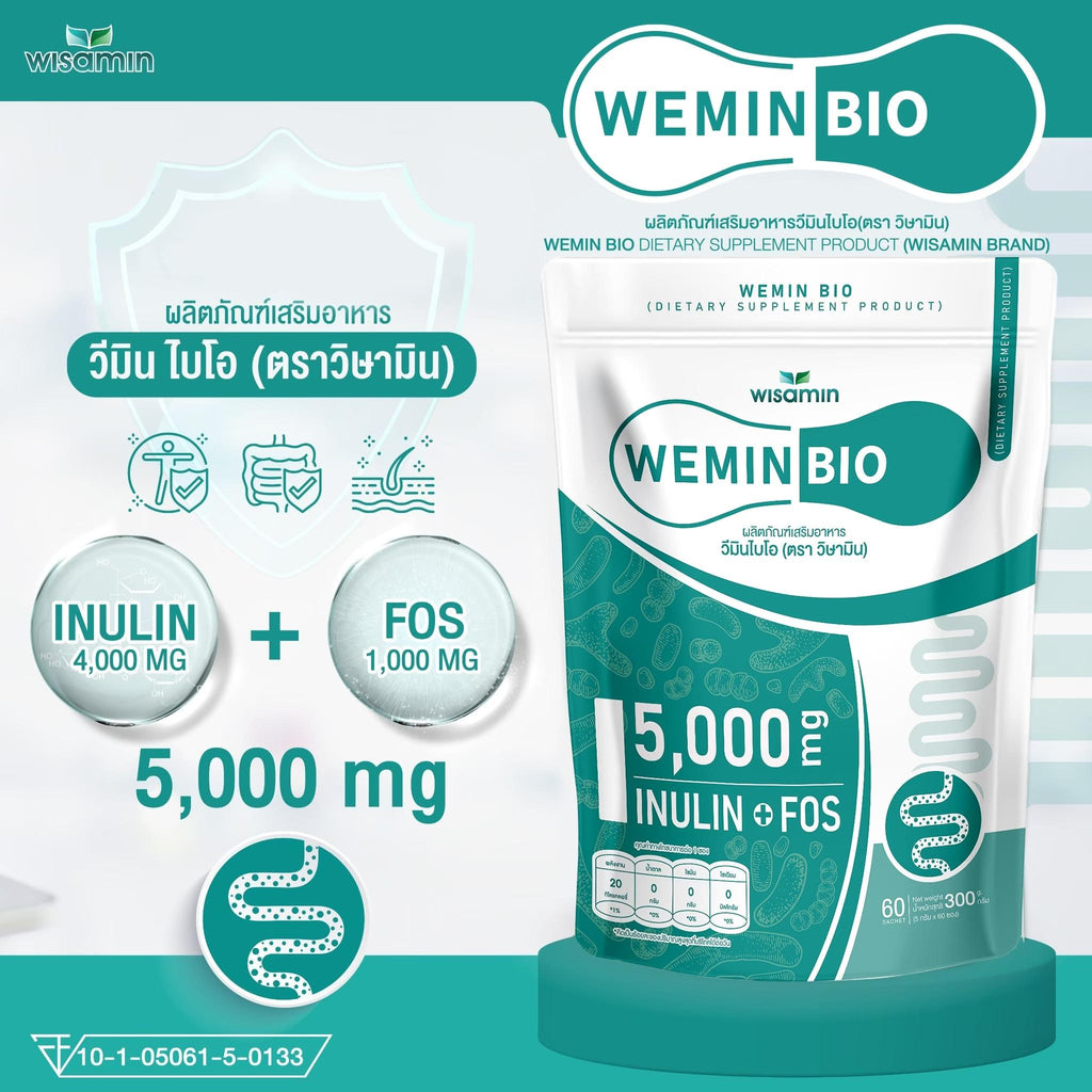 (เซต 3 ถุง) WISAMIN Wemin Bio 60 ซอง + Posh Biowemin 30 ซอง + Posh Bio Gluta Plus 30 ซอง (ตราวิษามิน)