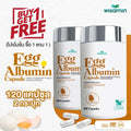 (แพคคู่ 2 กระปุก) WISAMIN Egg Albumin Capsule ผงอัลบูมินจากไข่ 1,163 mg (รวม 120 แคปซูล)