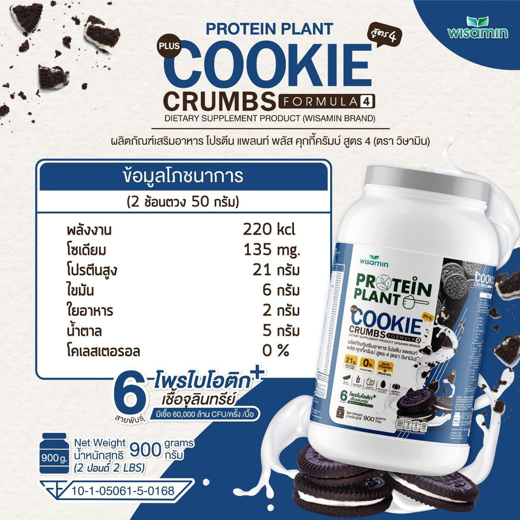 WISAMIN Protein Plant โปรตีนพืช สูตร 4 (ตราวิษามิน) 900 กรัม