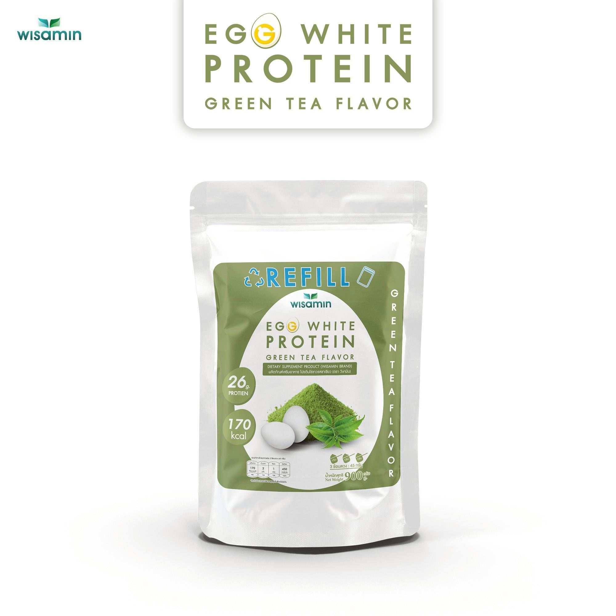 (รีฟิล) WISAMIN Egg White Protein ผงโปรตีนไข่ขาว 3 รสชาติ (ตราวิษามิน) 900 กรัม