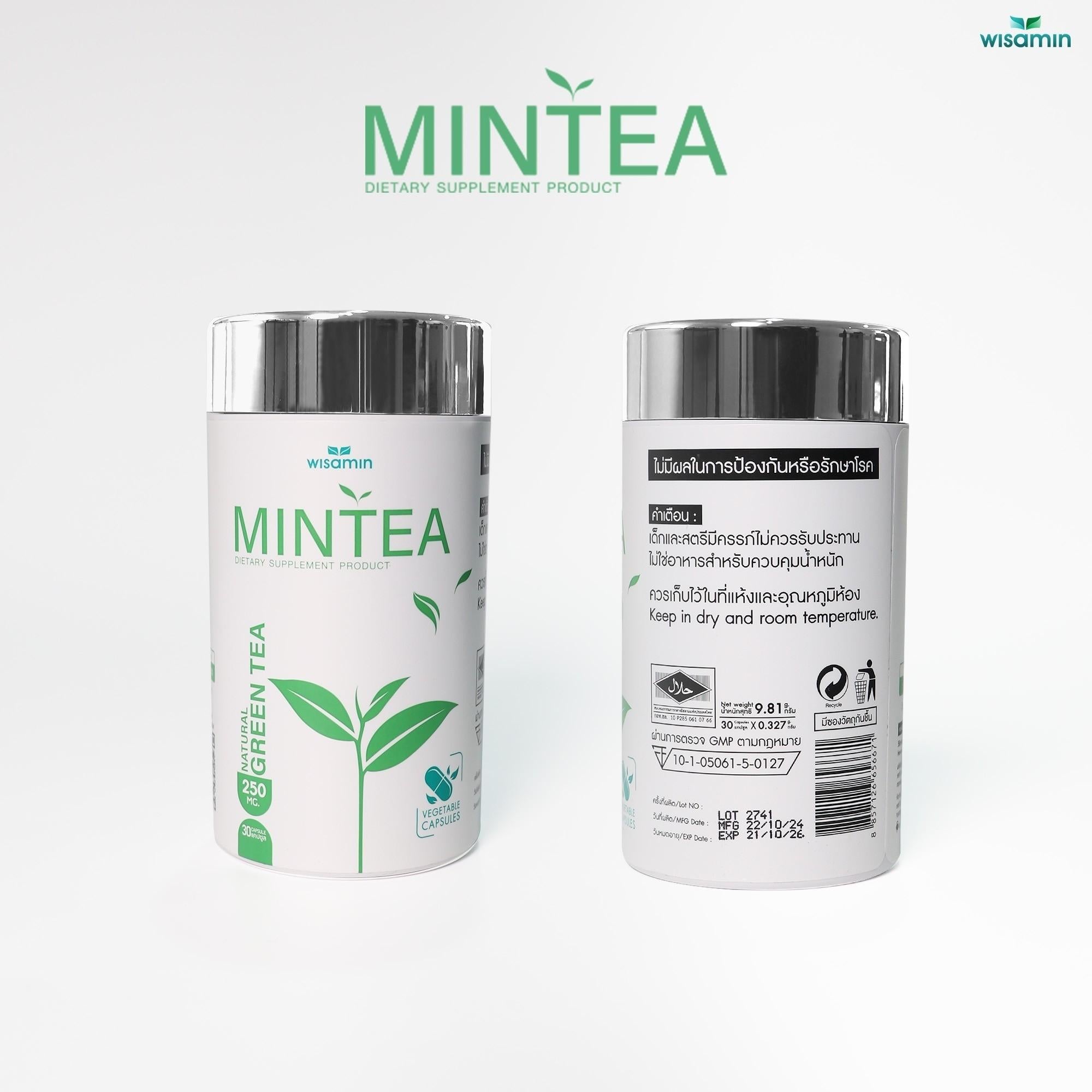 WISAMIN MINTEA มินที สารสกัดจากชาเขียว 327mg (ตราวิษามิน) 30 แคปซูล