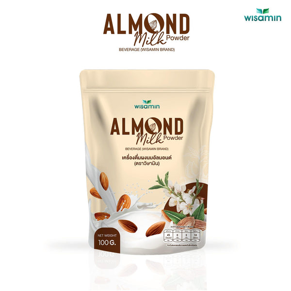 Almond Milk Powder เครื่องดื่มผงนมอัลมอนด์ 100 กรัม | WISAMIN วิษามิน