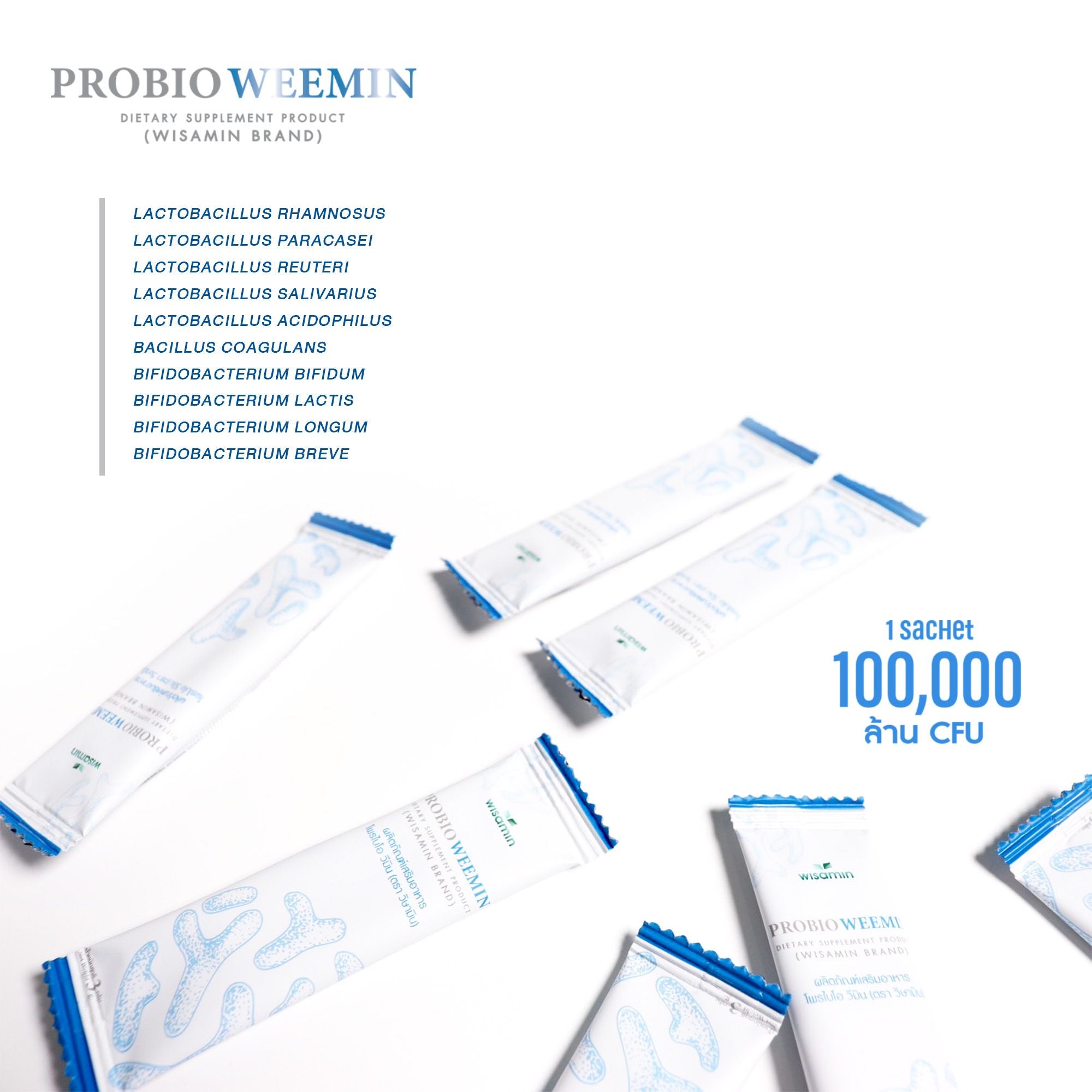 (ซื้อ 1 แถม 1) WISAMIN Probio โพรไบโอ 3 สูตร โพรไบโอติกส์ 10 สายพันธุ์ (ตราวิษามิน) รวม 40 ซอง