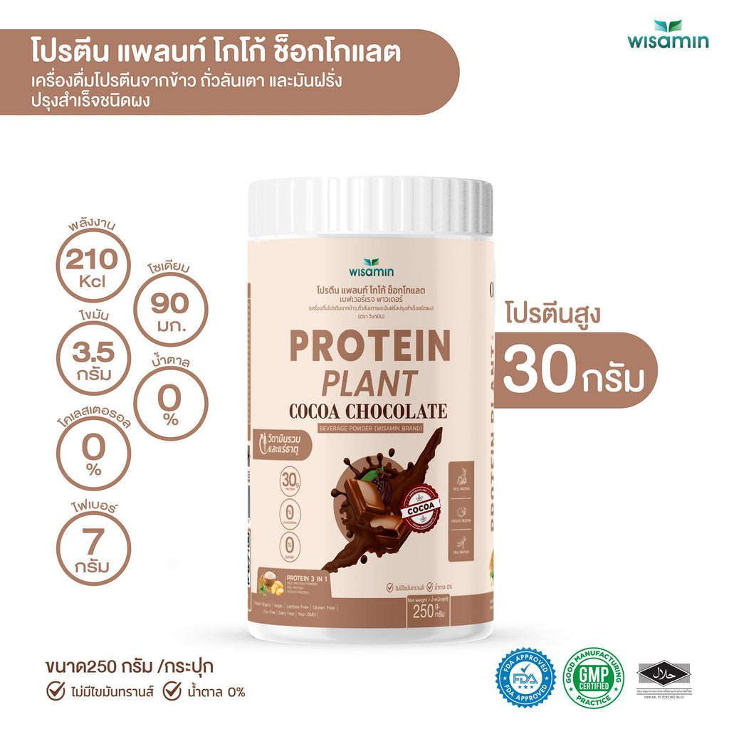 WISAMIN Protein Plant โปรตีนพืช สูตร 1 (ตราวิษามิน) 250 กรัม