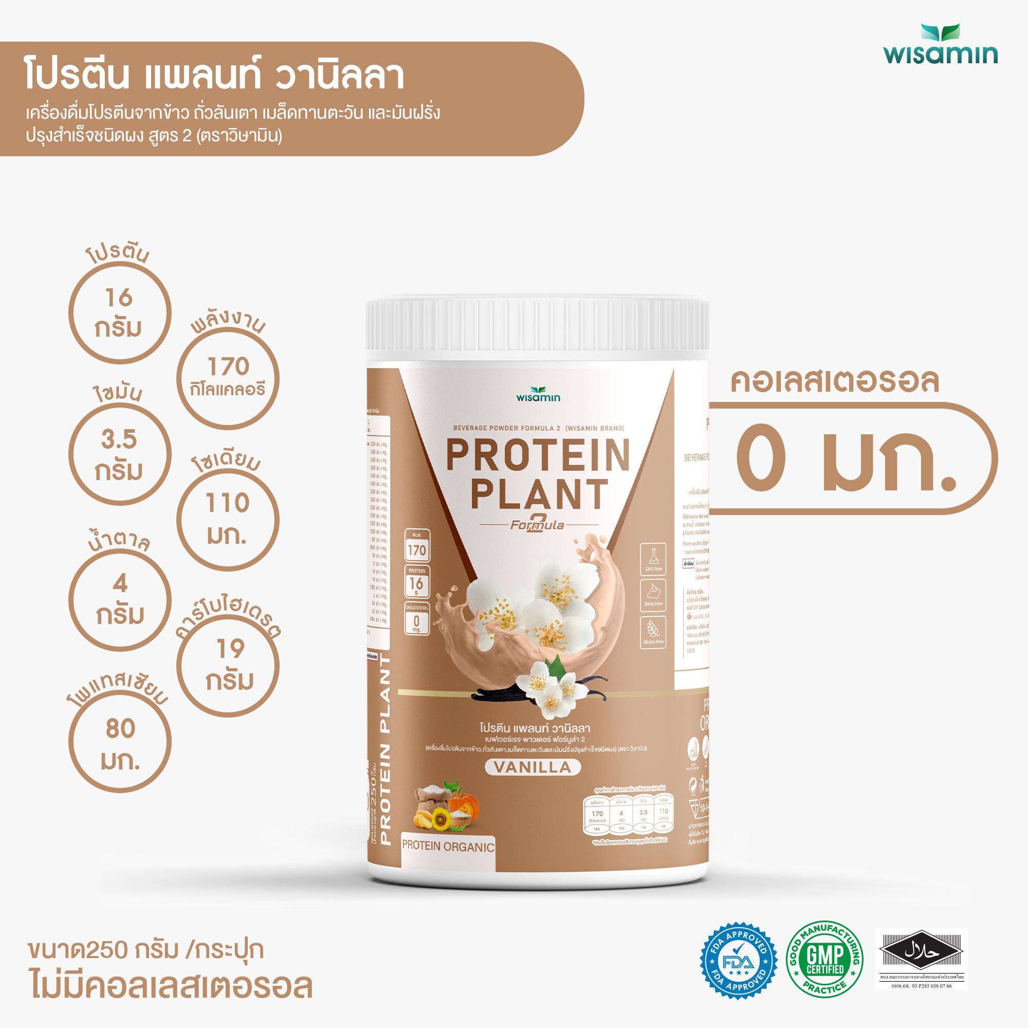 WISAMIN Protein Plant โปรตีนพืช สูตร 2 (ตราวิษามิน) 250 กรัม
