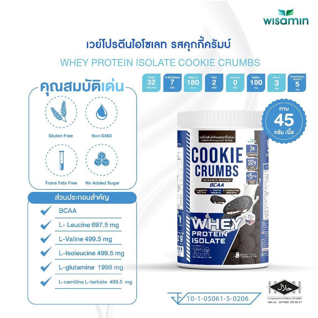 ซื้อ 1 แถม 1 WISAMIN Whey Protein Isolate เวย์โปรตีน ไอโซเลท 11 รสชาติ (ตราวิษามิน) รวม 450 กรัม