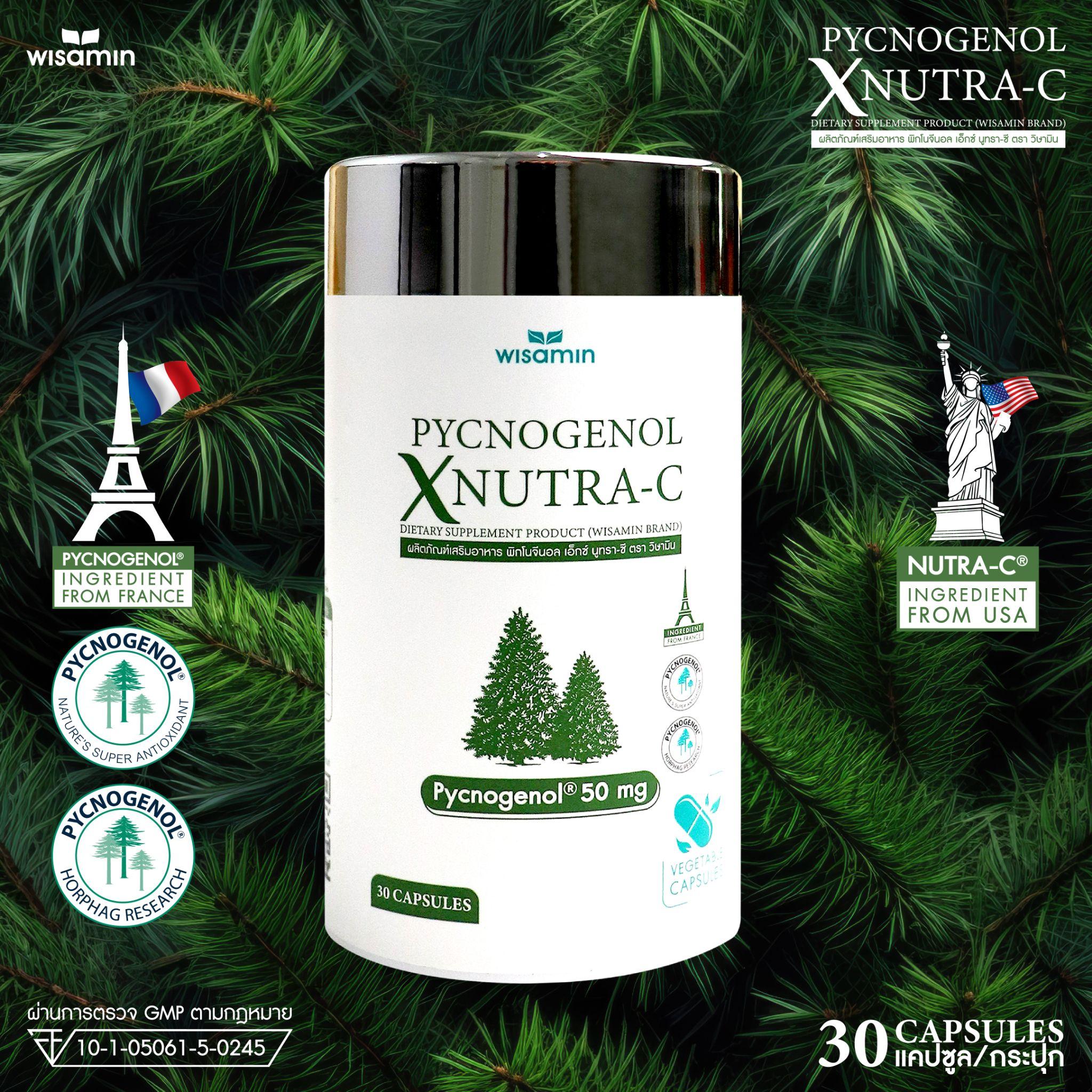 WISAMIN Pycnogenol X Nutra-C พิกโนจีนอล เอ็กซ์ นูทรา-ซี (ตราวิษามิน) 30 แคปซูล