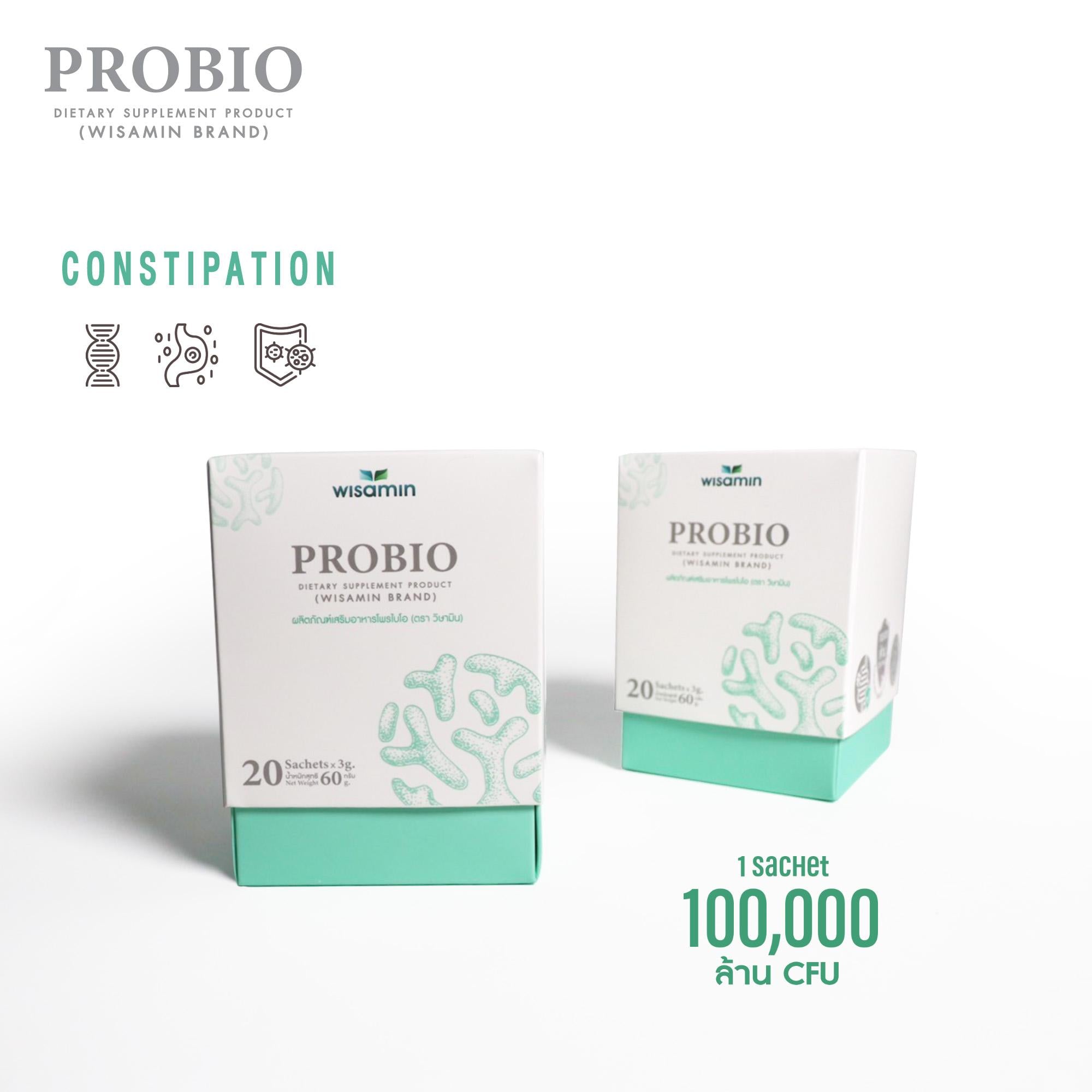 WISAMIN Pro Bio โพรไบโอ รสมินท์ ช็อกโกแลต (ตราวิษามิน) 20 ซอง