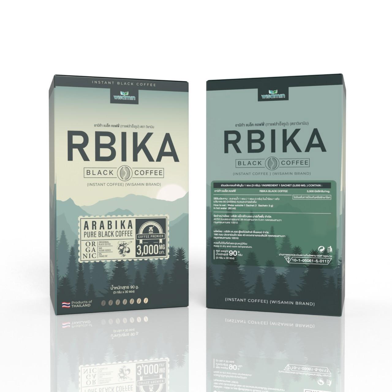 WISAMIN Rbika Black Coffee กาแฟอาราบิก้าแท้ (ตราวิษามิน) 30 ซอง