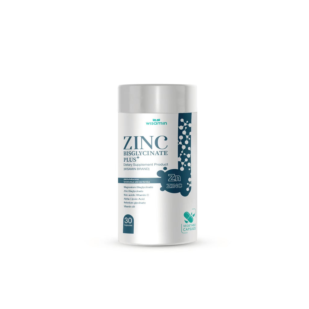 (แพคคู่ 2 กระปุก) WISAMIN Zinc Bisglycinate Plus ซิงค์ บิสไกลซิเนต พลัส (ตราวิษามิน) รวม 60 แคปซูล