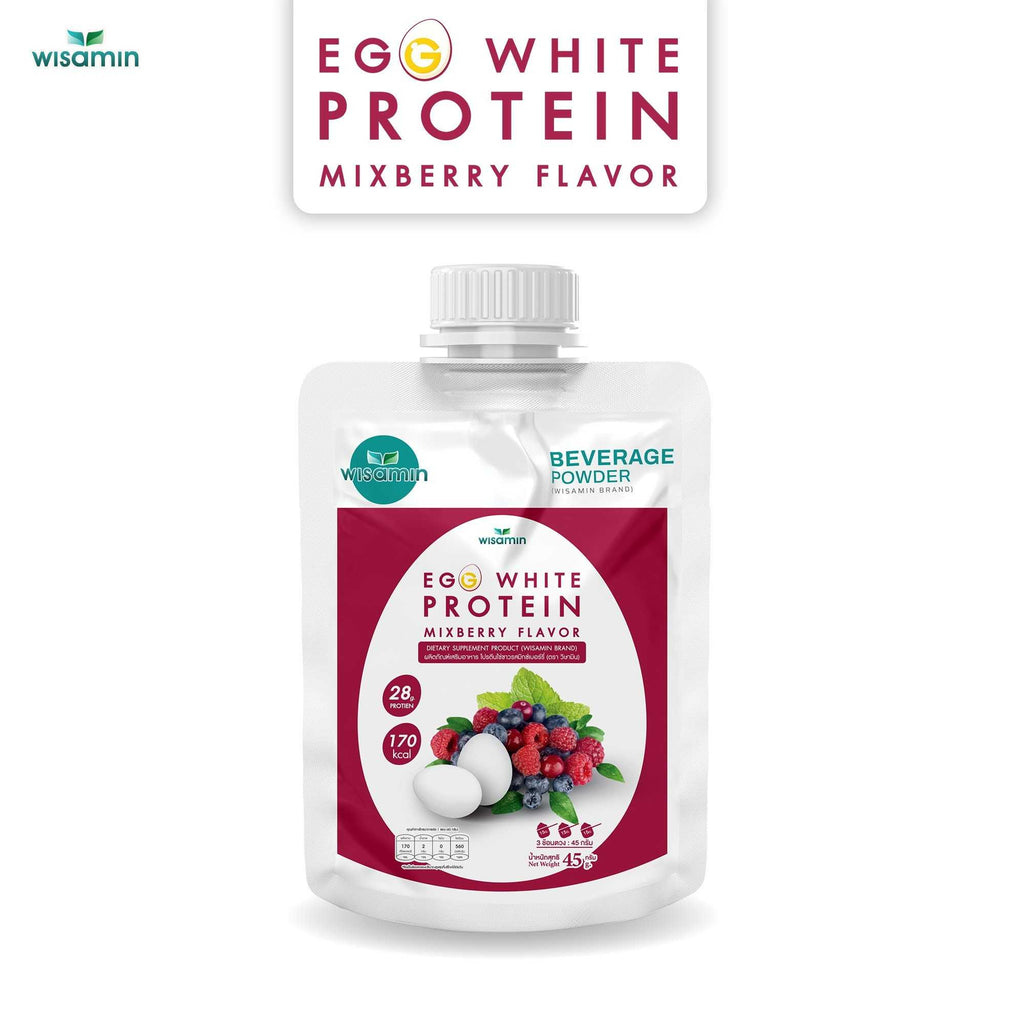 WISAMIN Egg White Protein ผงโปรตีนไข่ขาว 3 รสชาติ (ตราวิษามิน) ชนิดซอง 45 กรัม