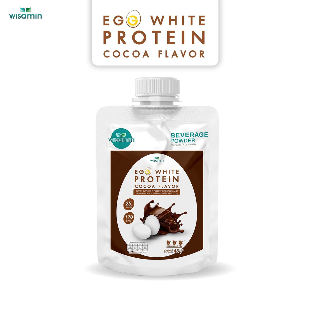WISAMIN Egg White Protein ผงโปรตีนไข่ขาว 3 รสชาติ (ตราวิษามิน) ชนิดซอง 45 กรัม