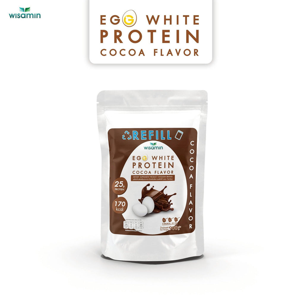 (รีฟิล) WISAMIN Egg White Protein ผงโปรตีนไข่ขาว 3 รสชาติ (ตราวิษามิน) 900 กรัม
