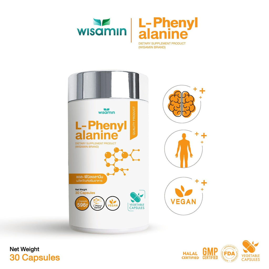 WISAMIN L-Phenylalanine แอล-ฟีนิลอลานีน 500 mg (ตราวิษามิน) 30 แคปซูล