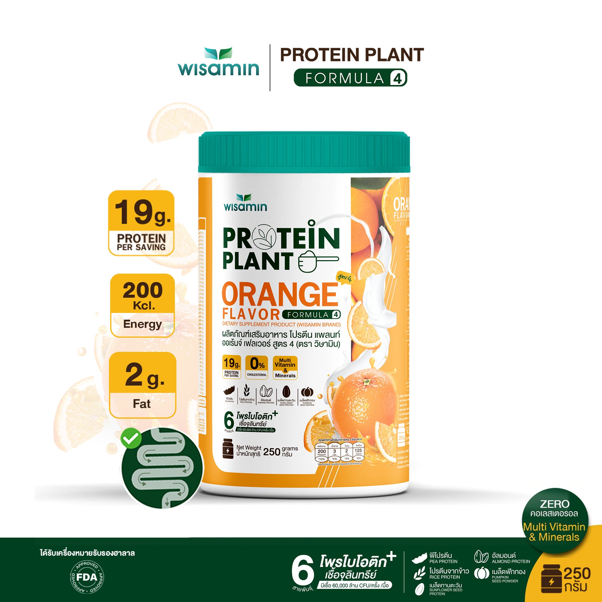 WISAMIN Protein Plant โปรตีนพืช สูตร 4 (ตราวิษามิน) 250 กรัม