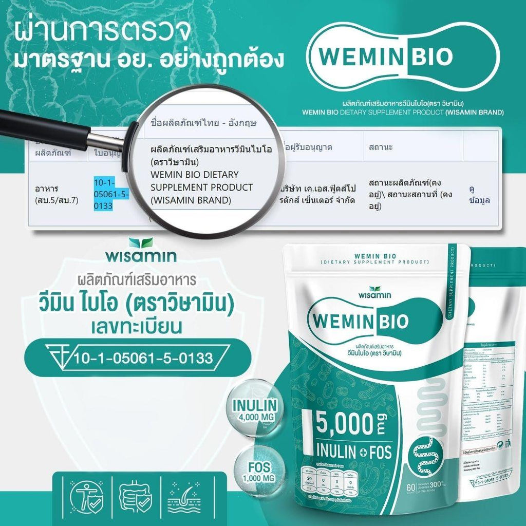 (แพคคู่) WISAMIN Wemin Bio 60 ซอง + Posh Biowemin 30 ซอง (ตราวิษามิน) รวม 90 ซอง