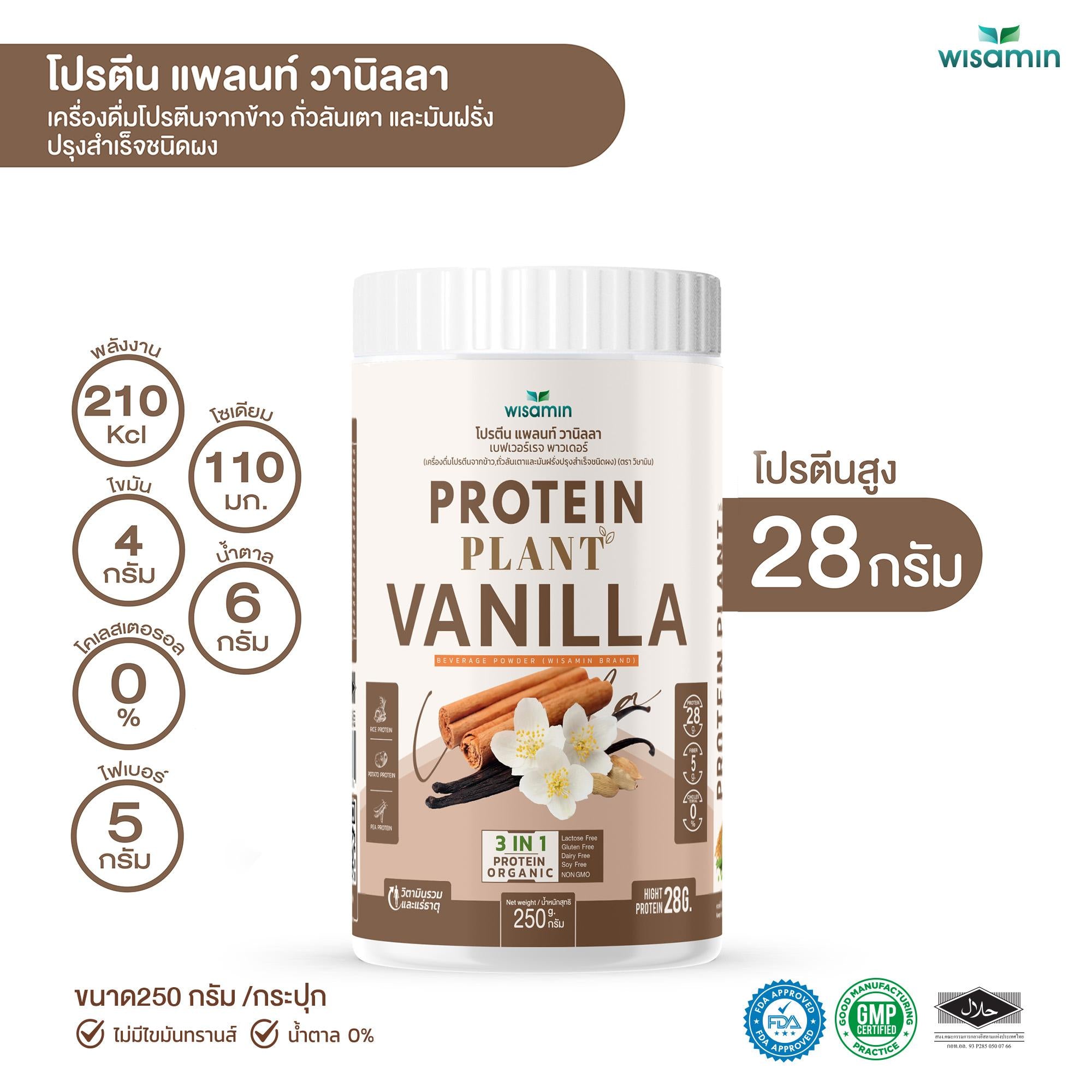 WISAMIN Protein Plant โปรตีนพืช สูตร 1 (ตราวิษามิน) 250 กรัม
