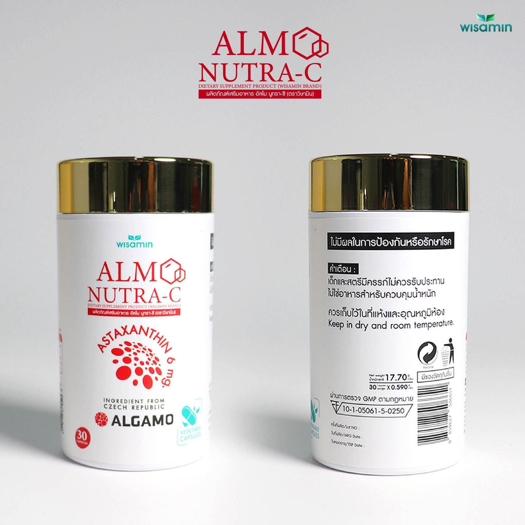 WISAMIN Almo Nutra-C อัลโม นูทรา-ซี แอสตาแซนธิน 6 mg (ตราวิษามิน) 30 แคปซูล