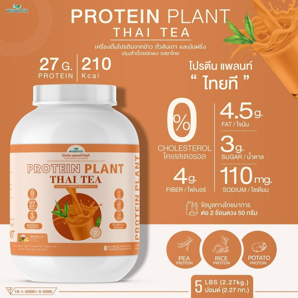 WISAMIN Protein Plant โปรตีนพืช สูตร 1 (ตราวิษามิน) 5 ปอนด์ 2.27kg
