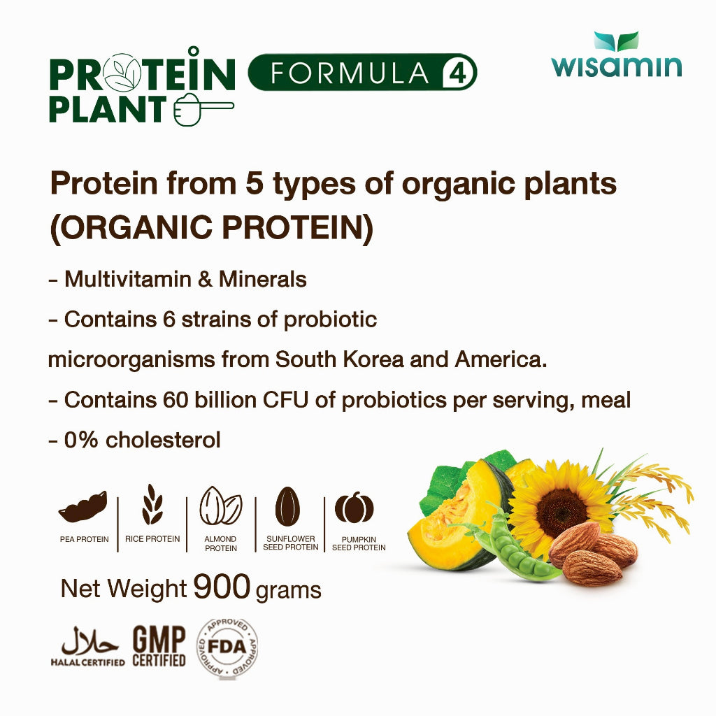 WISAMIN Protein Plant โปรตีนพืช สูตร 4 (ตราวิษามิน) 5 ปอนด์ 2.27kg